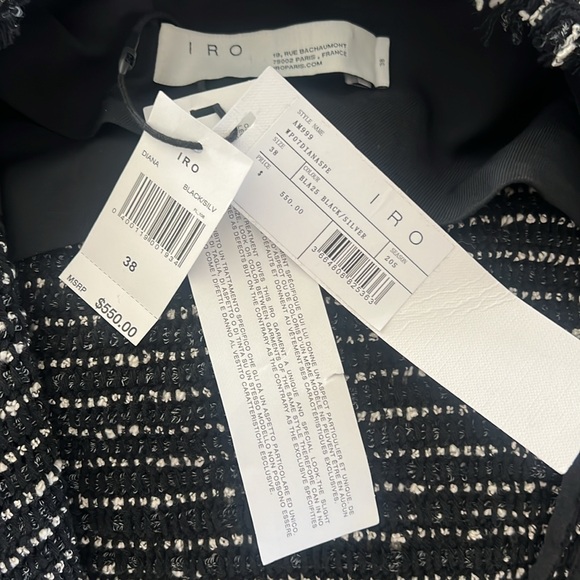 IRO Diana Black Tweed Puff Sleeve Open Jacket - Picture 10 of 11